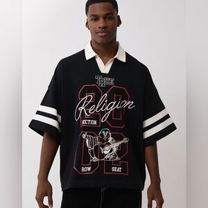 True Religion Terry Oversized Polo Shirt XXL